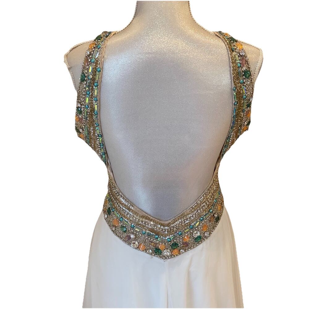 Terani Couture Rhinestone Colorful Floral Halter Neck Prom or Pageant gown Sz 0 - Picture 4 of 16